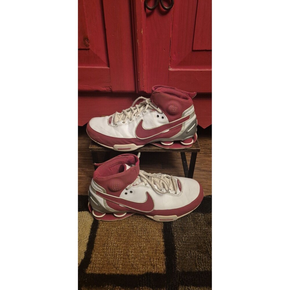 VTG Nike Shox 9 Elite II Family Ed. Basketball Shoes White Maroon 316904-161 GUC